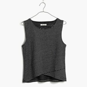 Madewell Striped Blouse with Crossfront detail